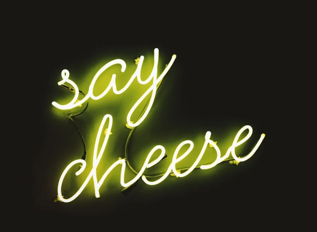 Neon sign promoting oral health awareness