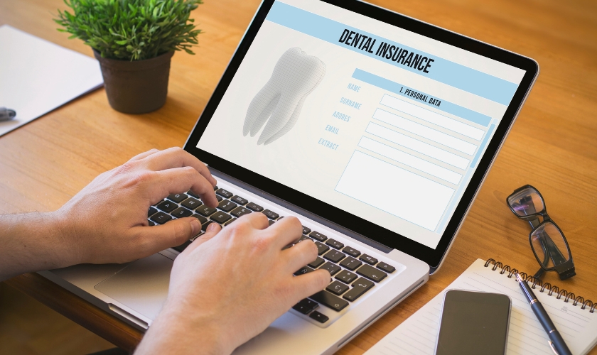 Dental insurance document on a laptop screen