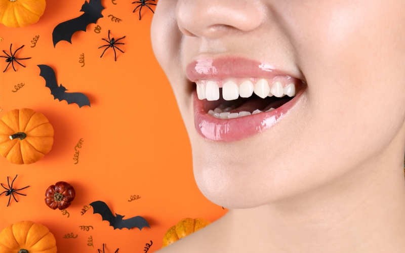 Bright healthy smile after cosmetic dental treatment
