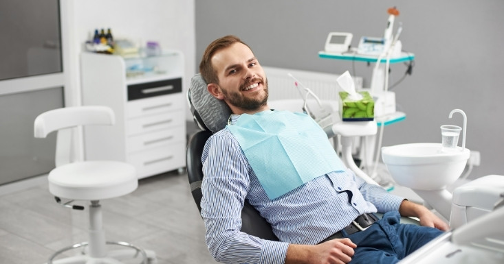 Patient relaxing during a dental appointment