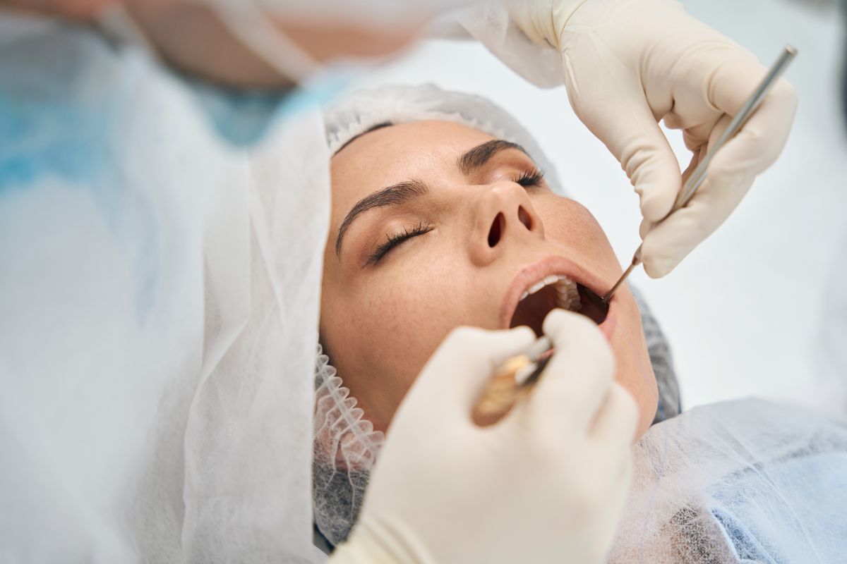 Root canal treatment being performed by a dentist